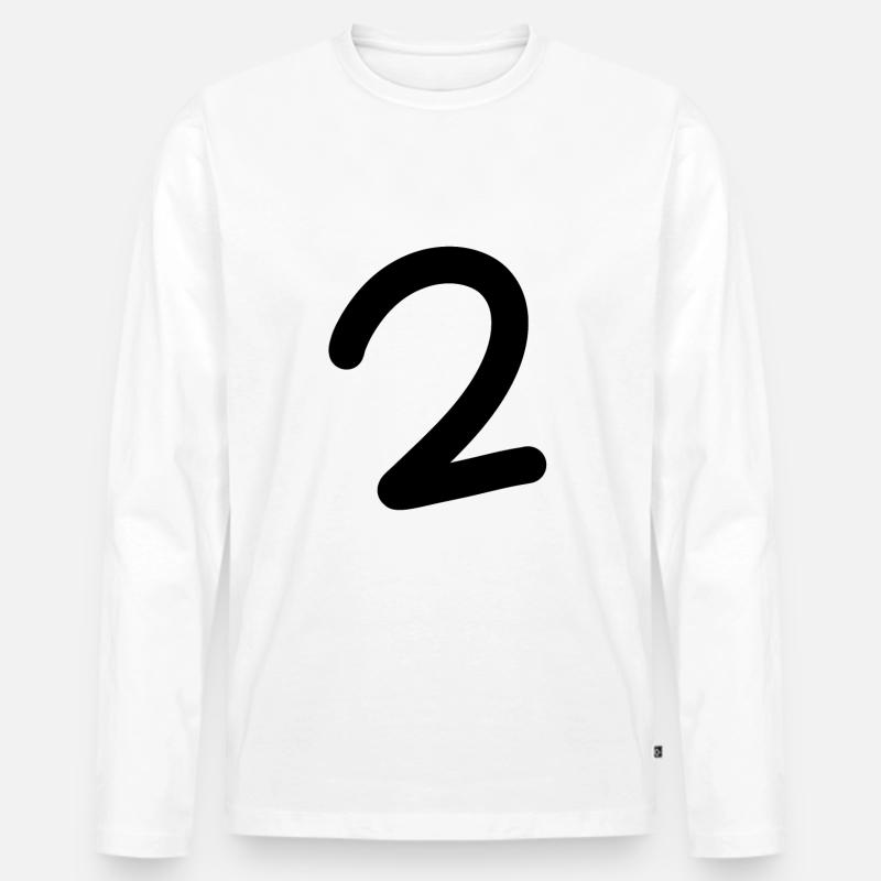 2 Schwarz - Männer Premium Bio Langarmshirt - Weiß