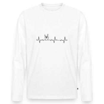 Heavy Metal - T-shirt manches longues Premium bio Homme - blanc - Devant - Nico (187cm)