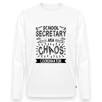 Schulsekretärin Chaos-Koordinatorin - Männer Premium Bio Langarmshirt - Weiß - Vorne - Nico (187cm)