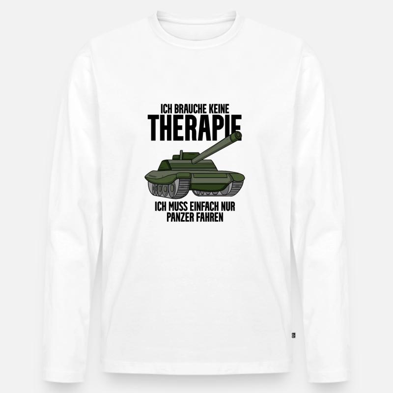 Panzer Militär Geschenk - Männer Premium Bio Langarmshirt - Weiß