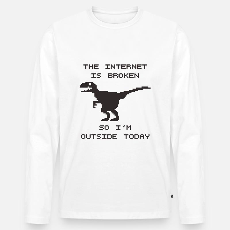 Kaputtes Internet - Männer Premium Bio Langarmshirt - Weiß