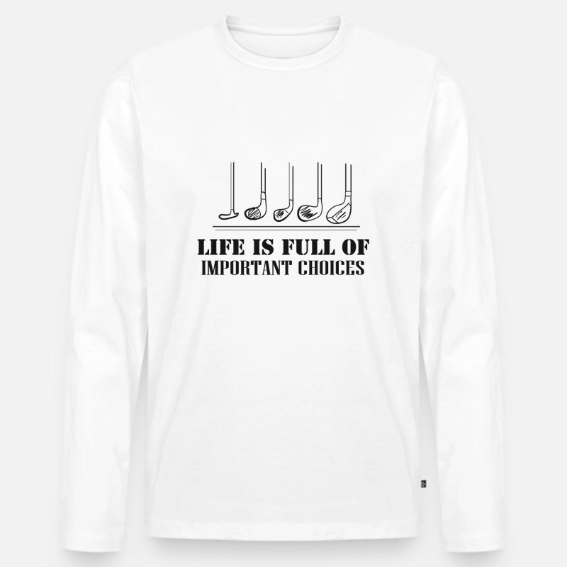 Golfschläger - Männer Premium Bio Langarmshirt - Weiß