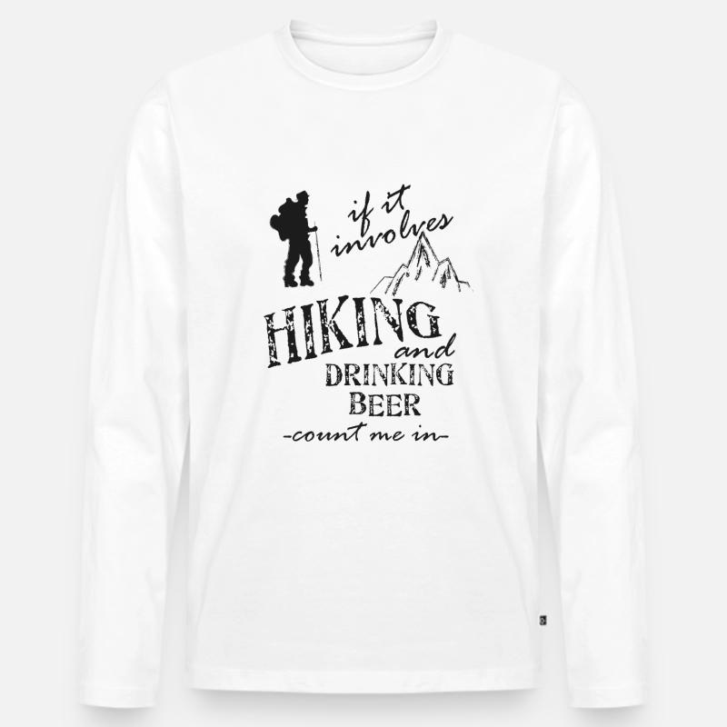 Wanderung - Männer Premium Bio Langarmshirt - Weiß