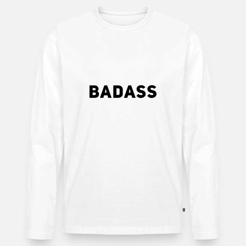 Badass - Männer Premium Bio Langarmshirt - Weiß