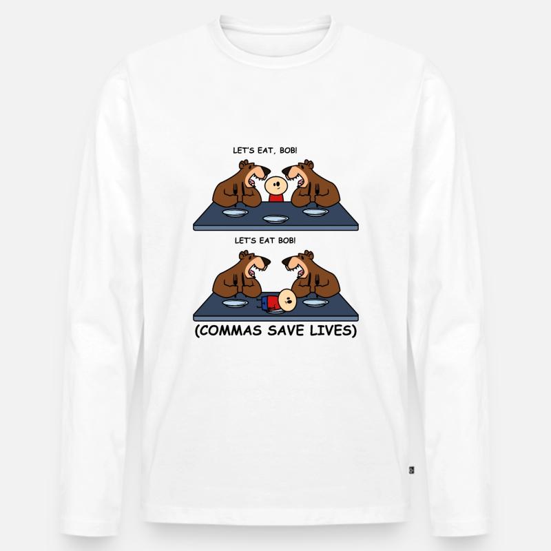 Grammatik Schule Witzig - Männer Premium Bio Langarmshirt - Weiß