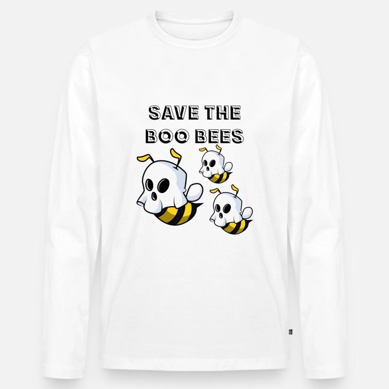 Boo Bees - Männer Premium Bio Langarmshirt - Weiß