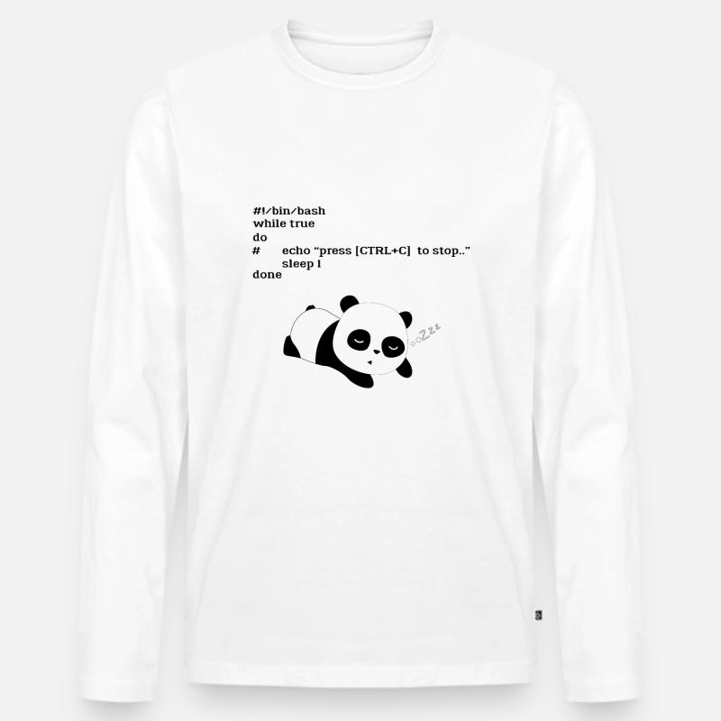 Schlafen Programmierer Lustig - Männer Premium Bio Langarmshirt - Weiß