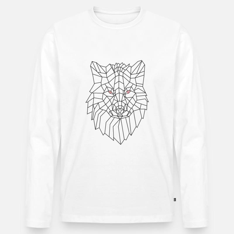Abstrakter Wolf - Männer Premium Bio Langarmshirt - Weiß