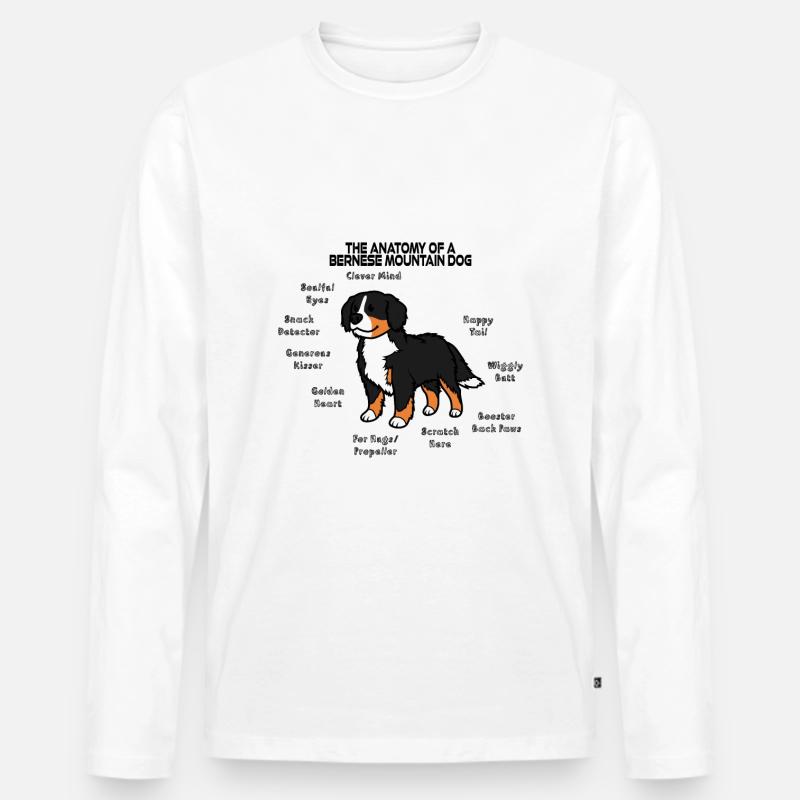 Anatomie Berner Sennenhund - Männer Premium Bio Langarmshirt - Weiß