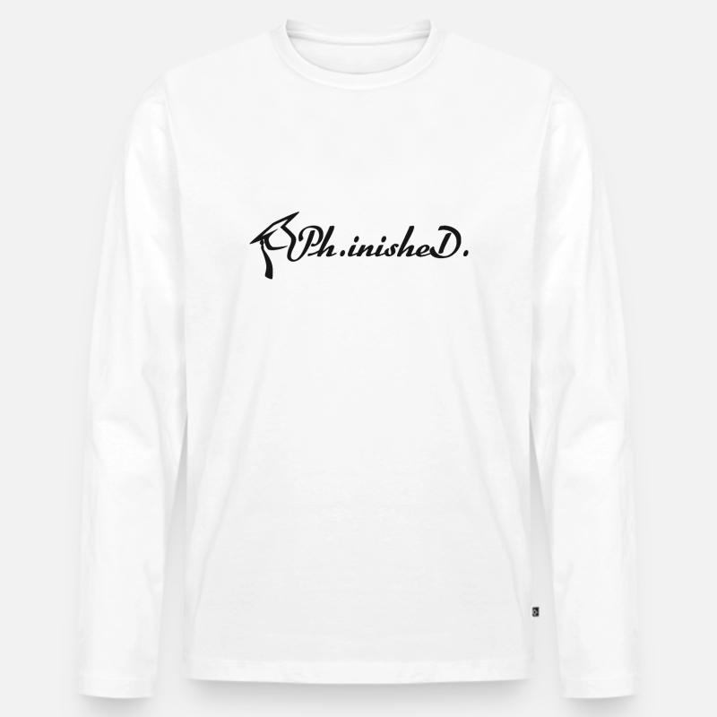 Ph.inishe.D. Doktorarbeit Geschafft - Männer Premium Bio Langarmshirt - Weiß