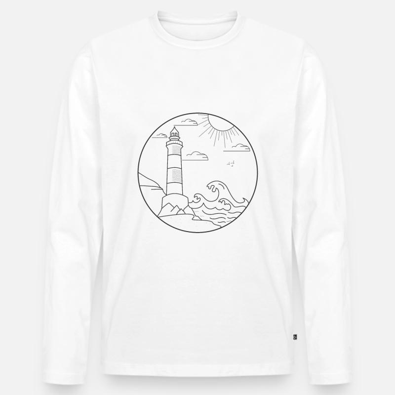 Leuchtturm - Männer Premium Bio Langarmshirt - Weiß