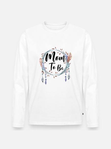 Mom to be Boho Mommy Mama Pregnant Baby Party - Men's Premium Organic Long Sleeve Shirt - white