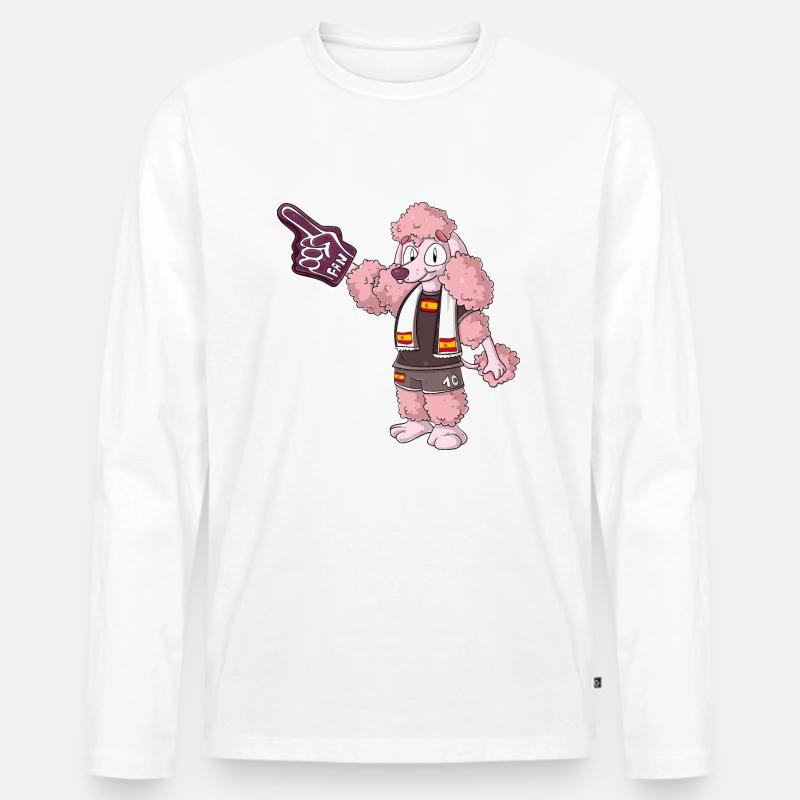 Fan Pudel Spanien - Männer Premium Bio Langarmshirt - Weiß