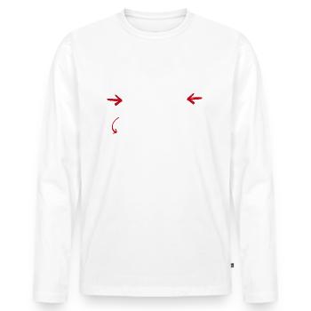 pas parfait mais maçon | cadeau homme parfait - T-shirt manches longues Premium bio Homme - blanc - Devant - Nico (187cm)