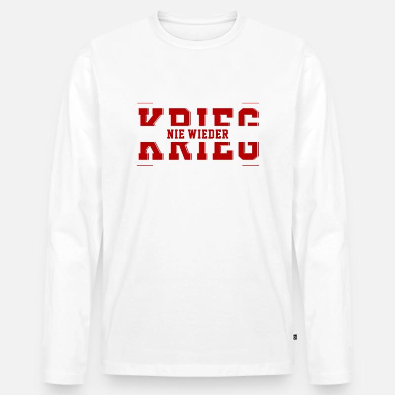 Nie wieder Krieg - Männer Premium Bio Langarmshirt - Weiß