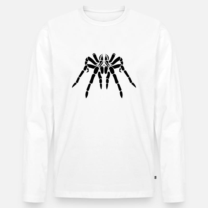 Tribal Tarantel - Männer Premium Bio Langarmshirt - Weiß