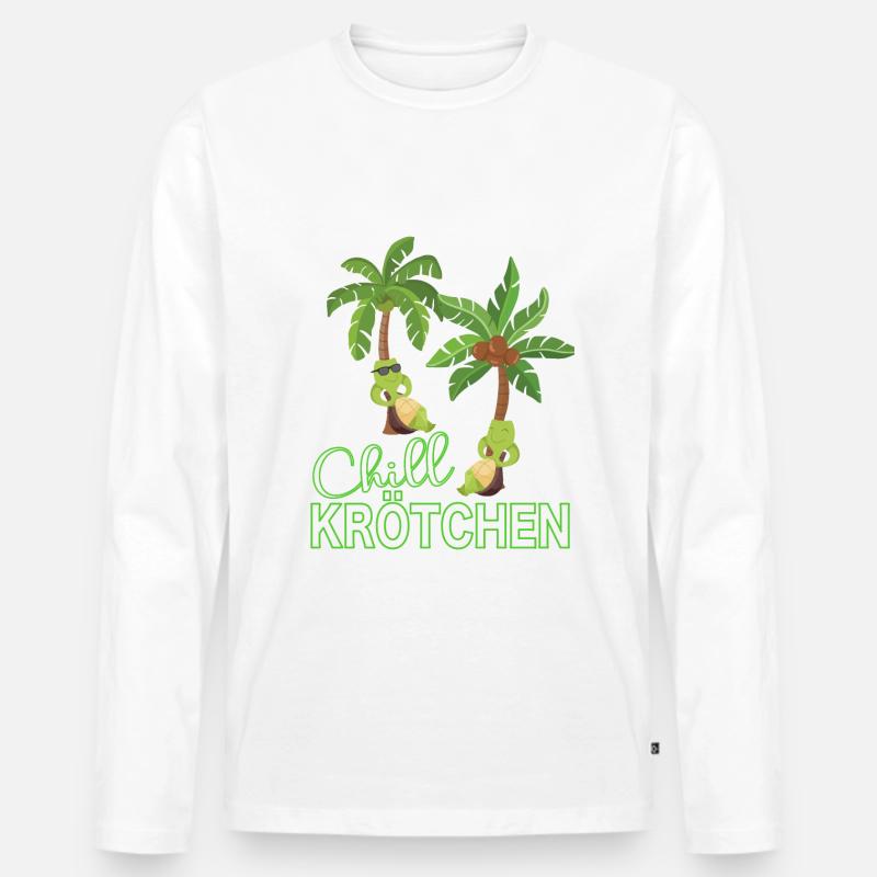 Chillkrötchen Schildkröte Lustiges Design - Männer Premium Bio Langarmshirt - Weiß