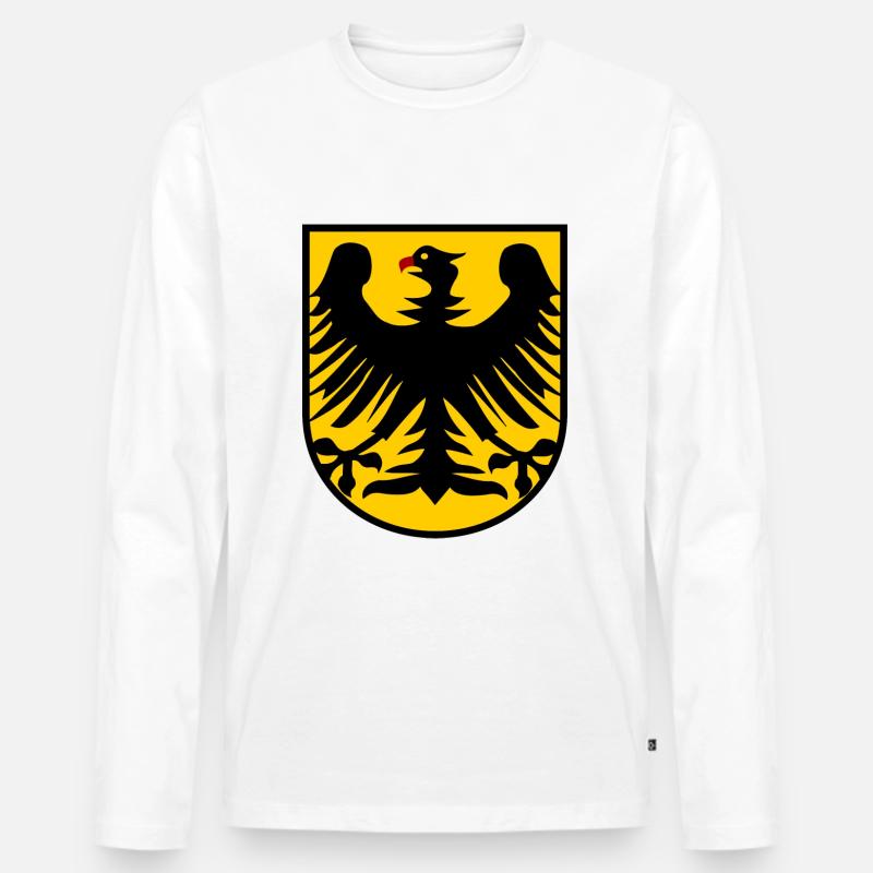 Der deutsche Adler - Männer Premium Bio Langarmshirt - Weiß