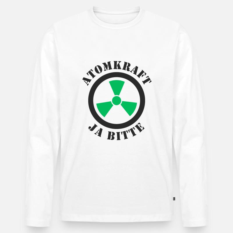 Atomkraft, Ja bitte - Männer Premium Bio Langarmshirt - Weiß