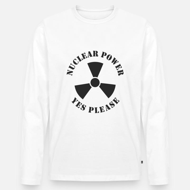 Atomkraft, Ja bitte, Kernenergie - Männer Premium Bio Langarmshirt - Weiß