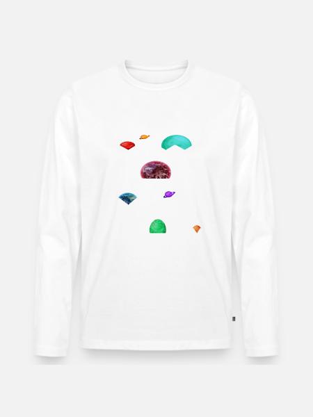 Weltraum mit Planeten - Männer Premium Bio Langarmshirt - Weiß