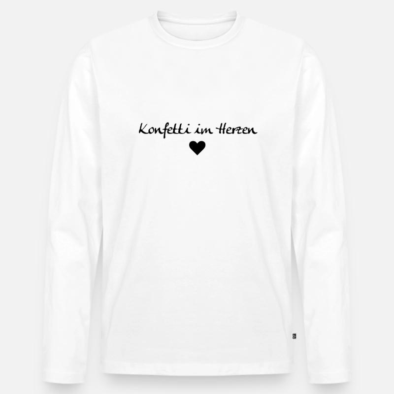 Konfetti im Herzen - Männer Premium Bio Langarmshirt - Weiß
