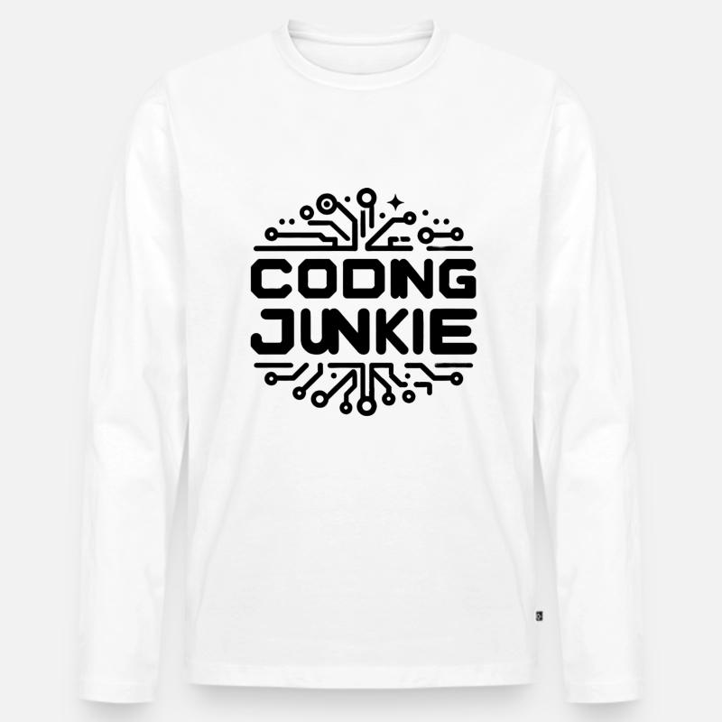 Coding Junkie 13 - Männer Premium Bio Langarmshirt - Weiß