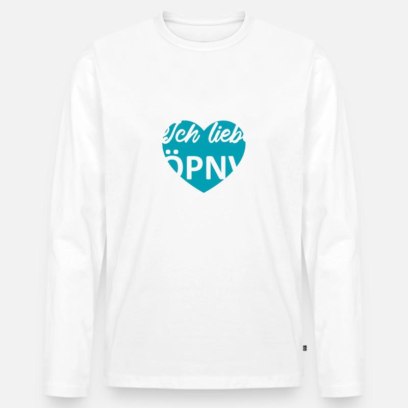 Ich liebe OePNV Bahn Geschenkidee - Männer Premium Bio Langarmshirt - undefined
