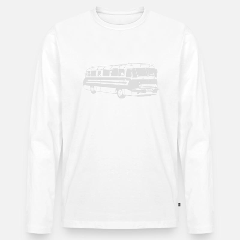 Ikarus 55 Bus Omnibus - Männer Premium Bio Langarmshirt - Weiß