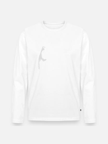 Sylt - der Wind kommt von vorn - Männer Premium Bio Langarmshirt - Weiß