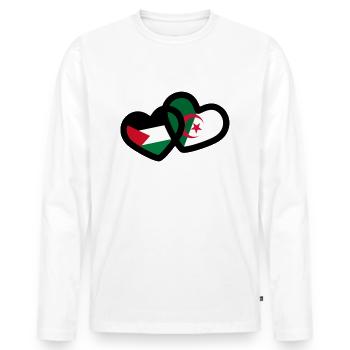 Algerien & Palästina - Männer Premium Bio Langarmshirt - Weiß - Vorne - Nico (187cm)