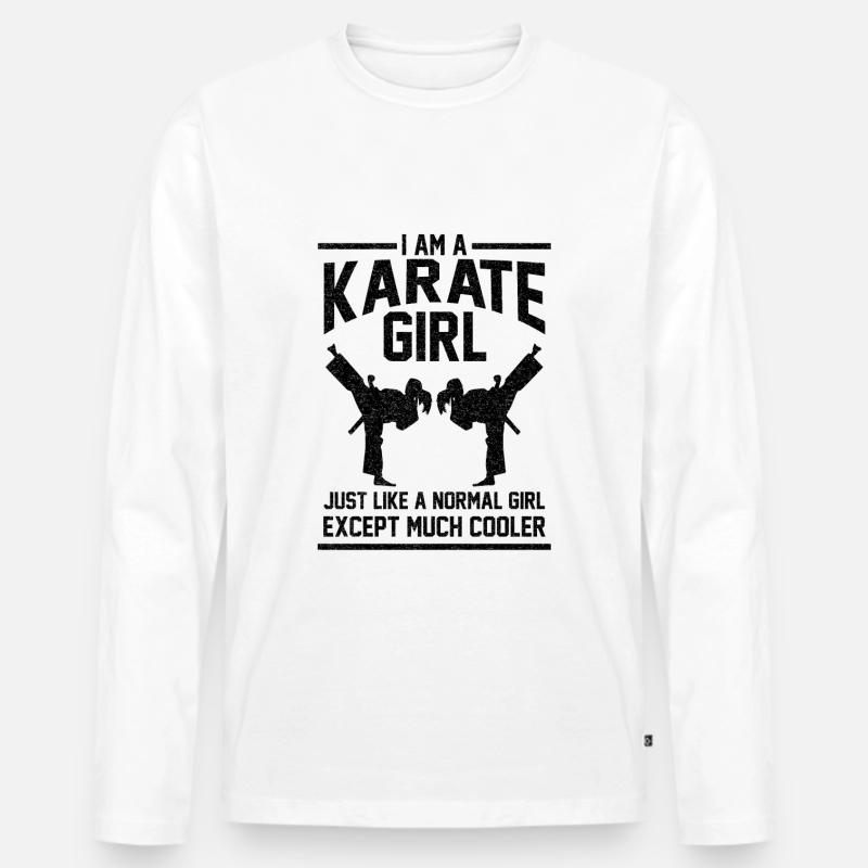 Karate Mädchen Geschenk - Männer Premium Bio Langarmshirt - Weiß