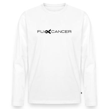 Krebs schwarz groß, Gemeinsam gegen den Krebs - Männer Premium Bio Langarmshirt - Weiß - Vorne - Nico (187cm)