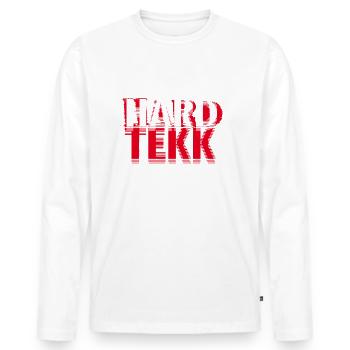 Hard Tekk - T-shirt manches longues Premium bio Homme - blanc - Devant - Nico (187cm)