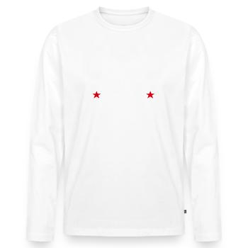 Ici c est moi le ROI du Pain d'épices - T-shirt manches longues Premium bio Homme - blanc - Devant - Nico (187cm)