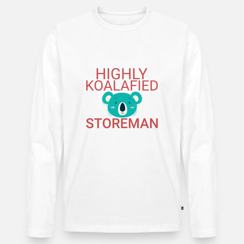 Storeman Koalafied - Männer Premium Bio Langarmshirt - Weiß