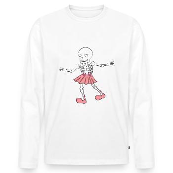 Prima Ballerina Skelet I Ballett Fun I Halloween - Männer Premium Bio Langarmshirt - Weiß - Vorne - Nico (187cm)