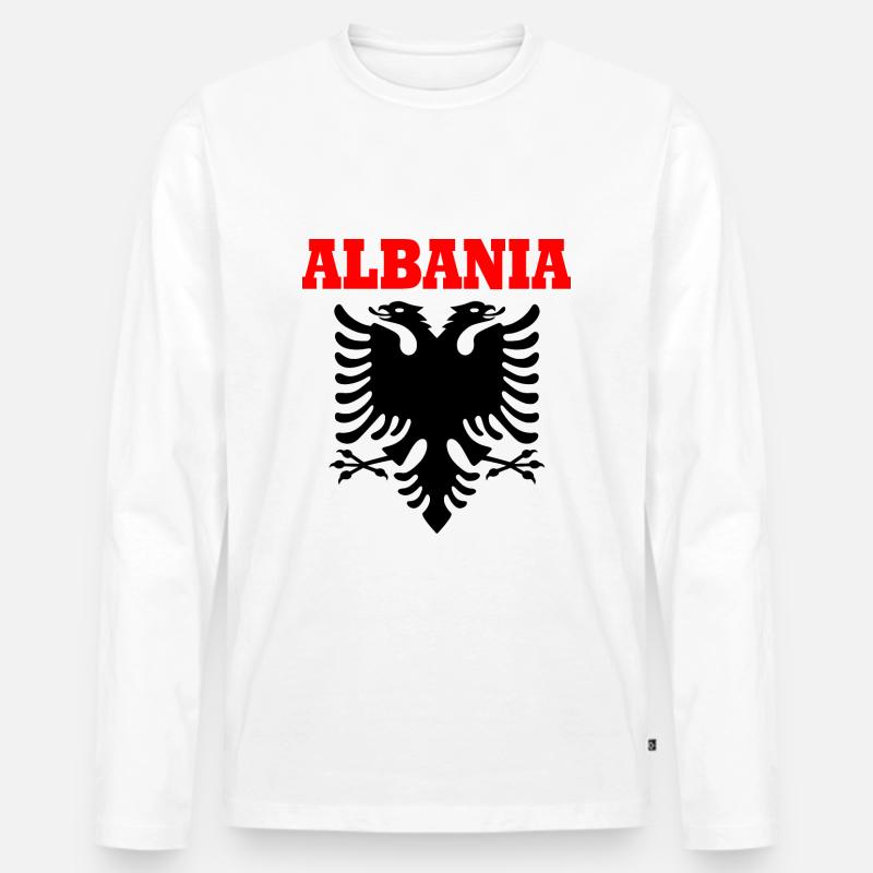 albania - Männer Premium Bio Langarmshirt - Weiß