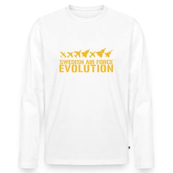 Swedish Air Force Evolution - Men's Premium Organic Long Sleeve Shirt - white - Front - Nico (187cm)