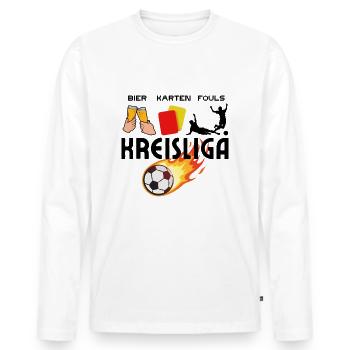Bier Karten Fouls Kreisliga Fußball Sport - Männer Premium Bio Langarmshirt - Weiß - Vorne - Nico (187cm)