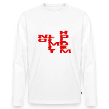 Poker No Limit Hold'em rouge - T-shirt manches longues Premium bio Homme - blanc - Devant - Nico (187cm)