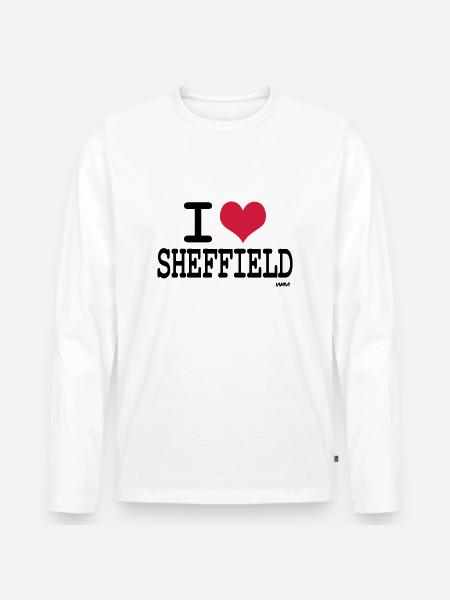 i love sheffield by wam - Men's Premium Organic Long Sleeve Shirt - white