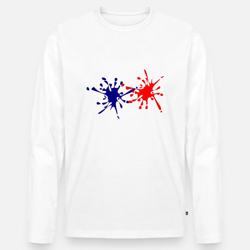 Blau, Weiß, Rot - Männer Premium Bio Langarmshirt - undefined