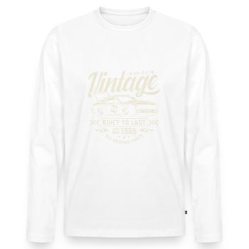 Jahrgang 1965 Geburtstag Muscle-Car Auto Geschenk - Männer Premium Bio Langarmshirt - Weiß - Vorne - Nico (187cm)