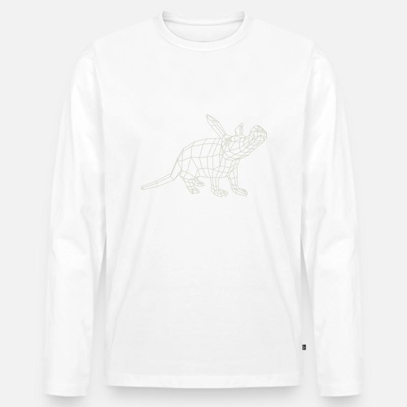 Aardvark Wireframe by Paperwolf - Men's Premium Organic Long Sleeve Shirt - undefined