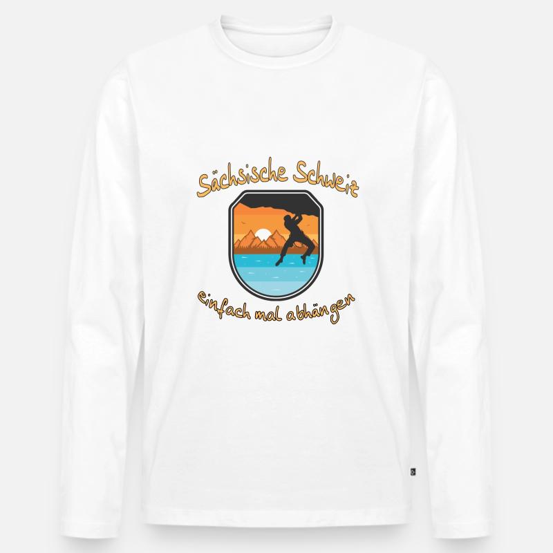 Sächsische Schweiz Klettern - Männer Premium Bio Langarmshirt - undefined