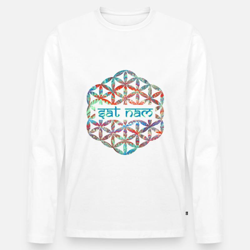 mantra dat nam e 72 - Männer Premium Bio Langarmshirt - Weiß