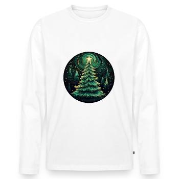 Winter Christmas Fir - Men's Premium Organic Long Sleeve Shirt - white - Front - Nico (187cm)