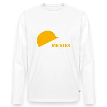 Maître d’ouvrage Ouvrier du bâtiment - T-shirt manches longues Premium bio Homme - blanc - Devant - Nico (187cm)