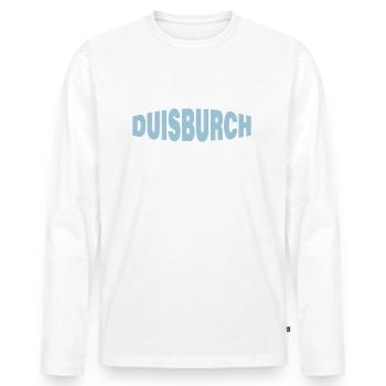 DUISBURCH - Männer Premium Bio Langarmshirt - Weiß - Vorne - Nico (187cm)